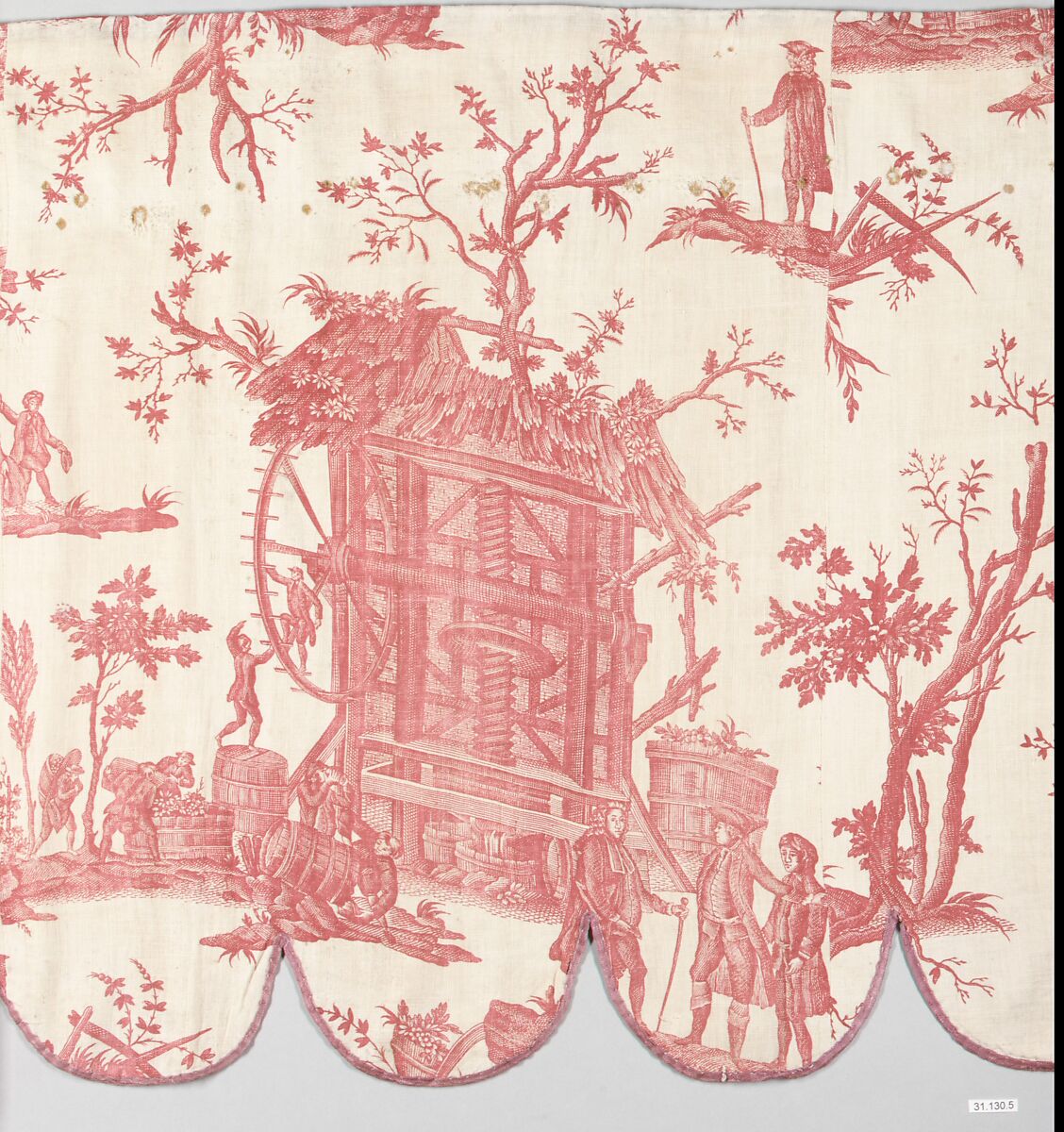 "La Maison Brulante", Petitpierre et Cie (French, 1790–1802), Cotton, French, Nantes