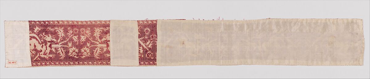 Border, Silk on linen, Italian
