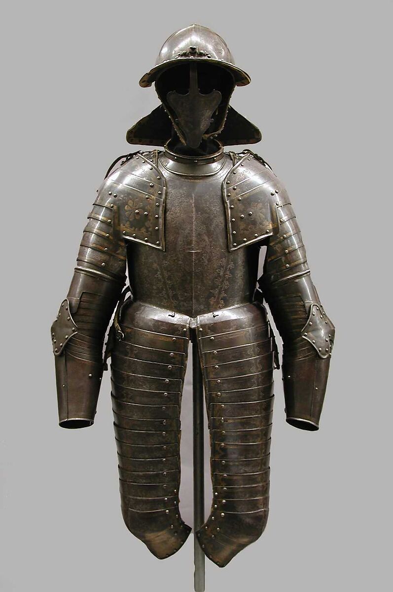 Three-Quarter Armor, Steel, leather, Italian, Brescia 