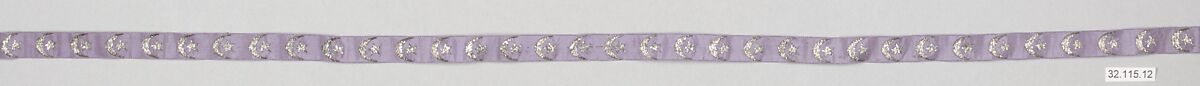 Ribbon, Silk and metal thread, British 