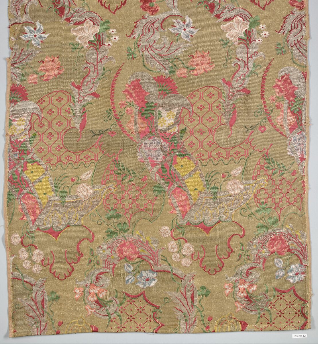 Piece, Silk and metal thread, possibly Italian