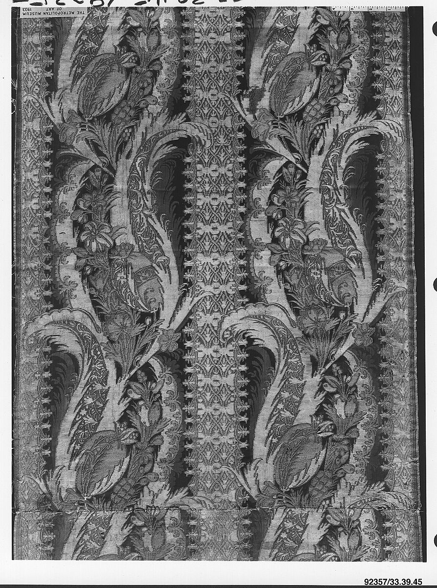 Piece, Silk and metal thread, Italian