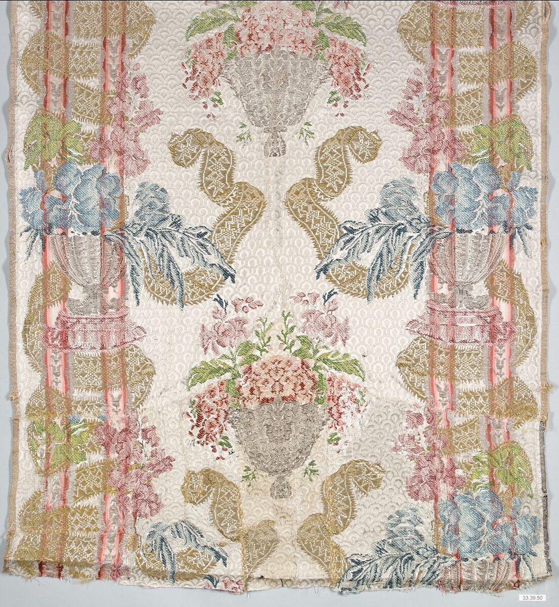 Piece, Silk and metal thread, Italian