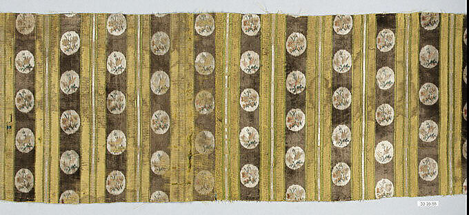 Fragment, Silk and metal thread, possibly French 