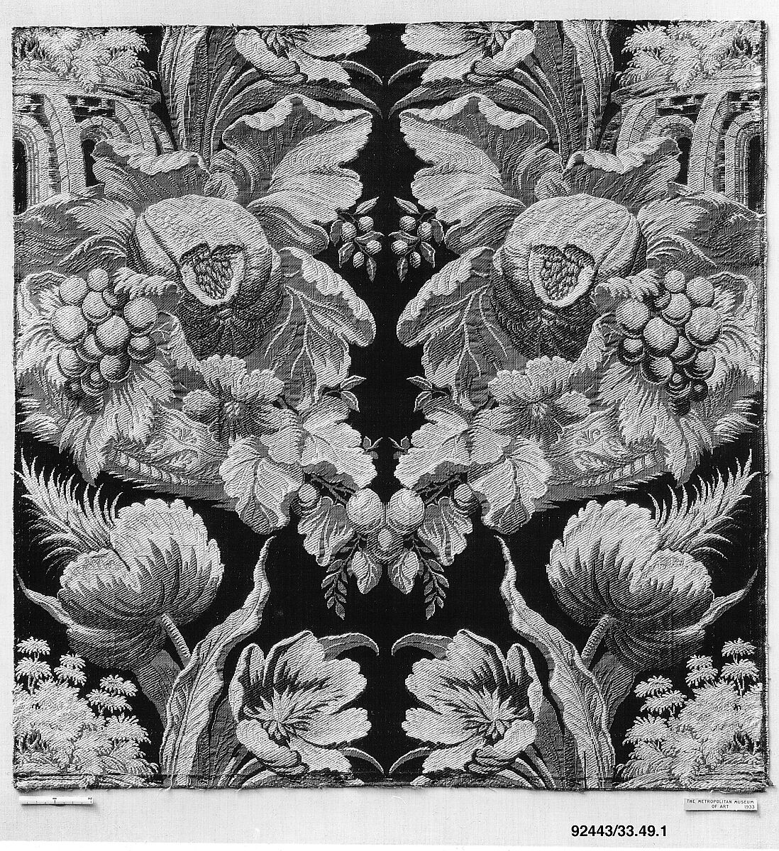 Fragment, Jean Revel (1684–1751), Silk, French, Lyons 