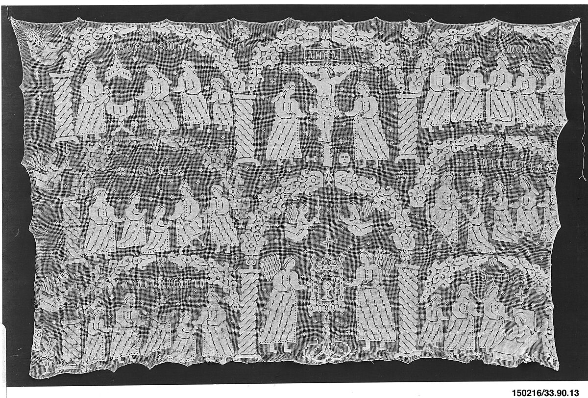 Panel, Embroidered net, Spanish 