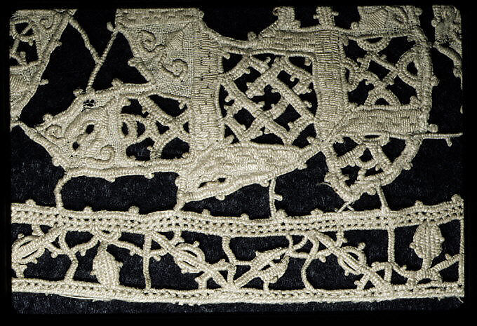 Border, Cutwork, punto in aria, linen, Italian