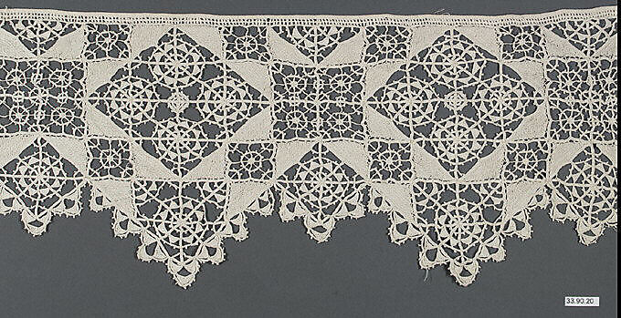 Edging, Cutwork, reticello, punto in aria, linen, Italian