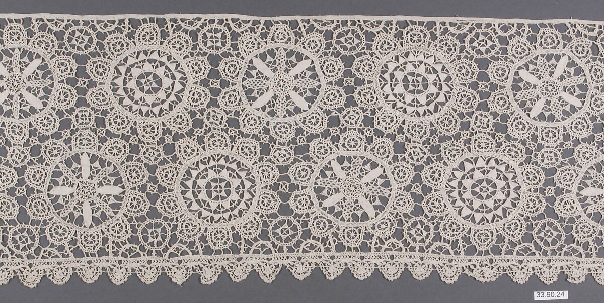 Flounce, Needle lace, Italian