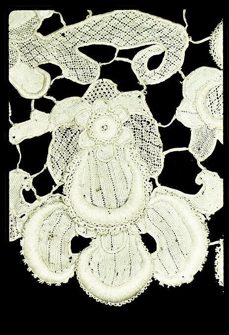 Fragment, Needle lace, gros point lace, Italian