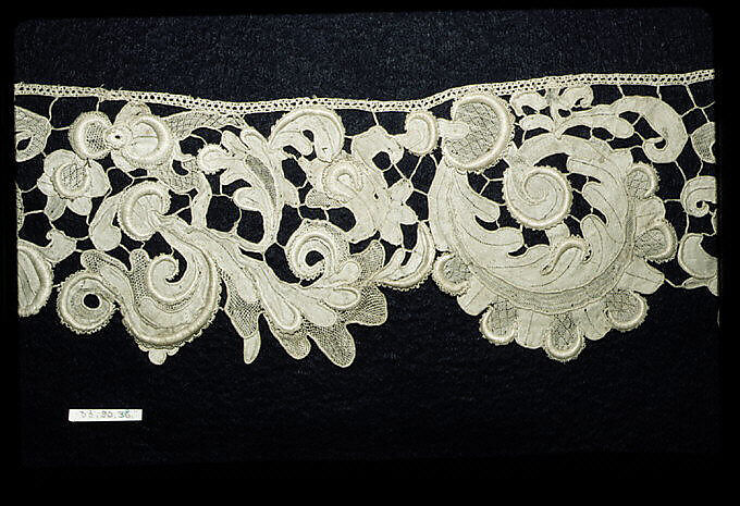 Fragment, Needle lace, gros point lace, Italian