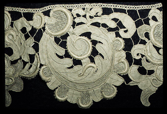 Fragment, Needle lace, gros point lace, Italian