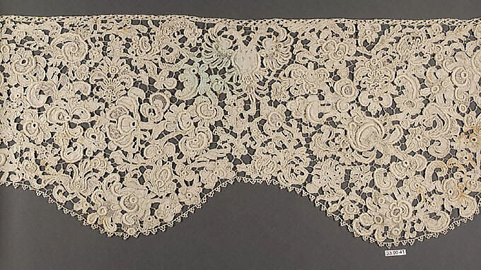 Border, Needle lace, gros point lace, Italian, Venice 