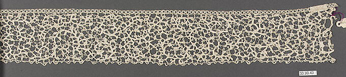 Edging, Needle lace, Point plat, Italian, Venice 