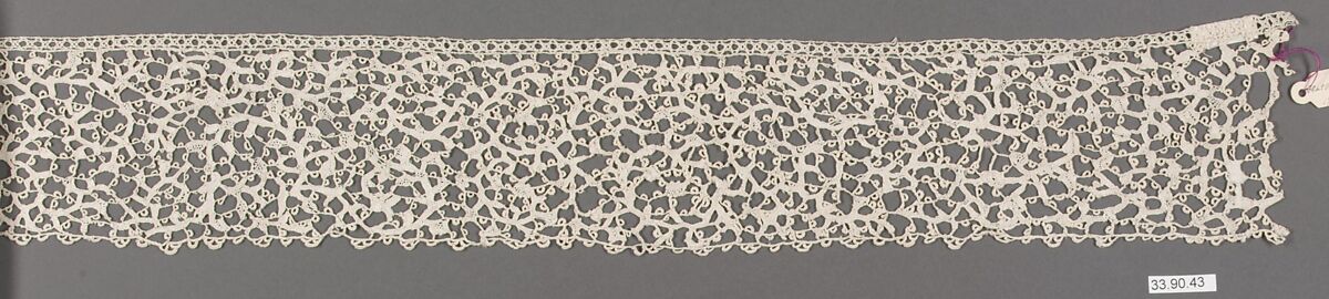 Edging, Needle lace, Point plat, Italian, Venice