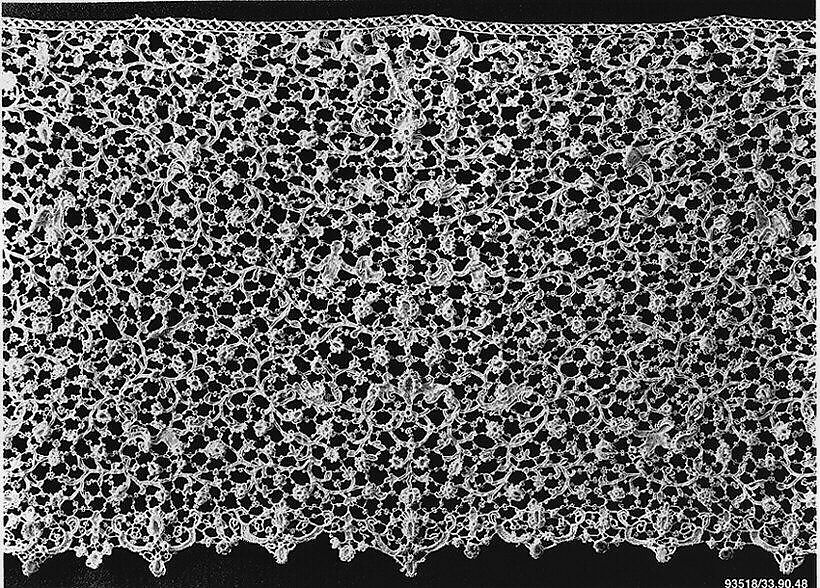 Flounce, Needle lace, Italian, Venice 