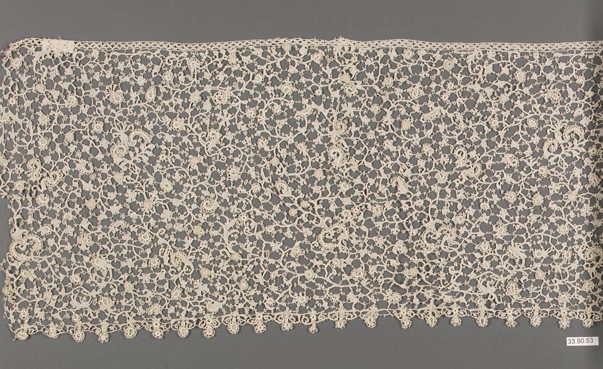 Flounce, Needle lace, Italian, Venice