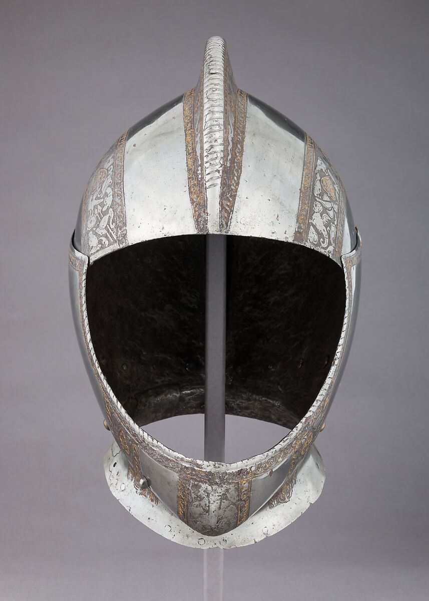 Armor, Steel, gold, leather, copper alloy, textile, Italian, probably Milan