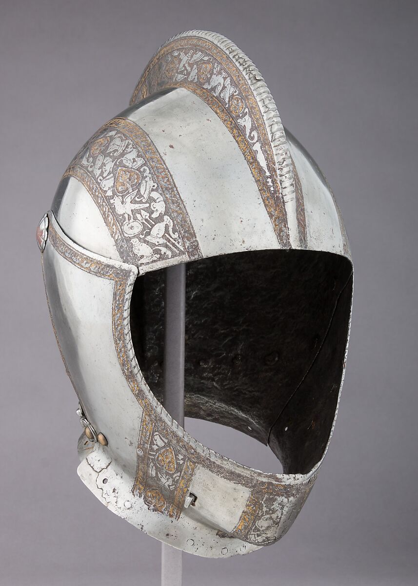 Armor, Steel, gold, leather, copper alloy, textile, Italian, probably Milan