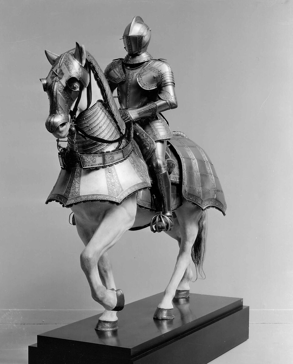 Armor, Steel, gold, leather, copper alloy, textile, Italian, probably Milan