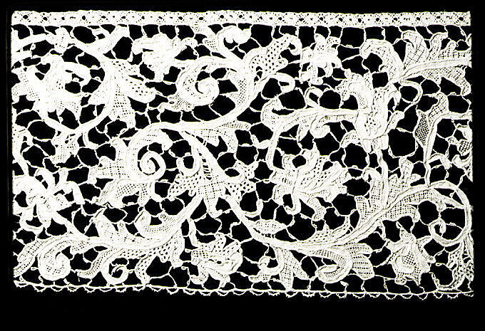 Border, Needle lace, mezzo punto, Italian