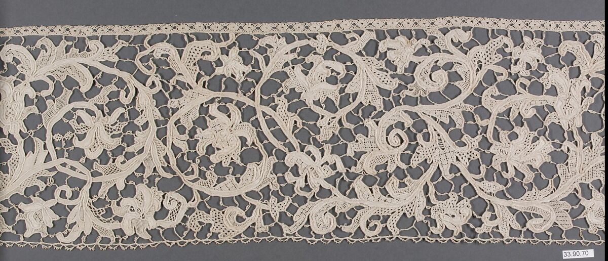 Border, Needle lace, mezzo punto, Italian