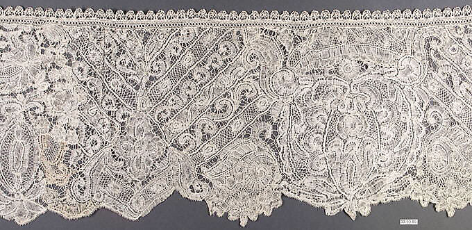 Flounce, Bobbin lace, Flemish, Brussels 