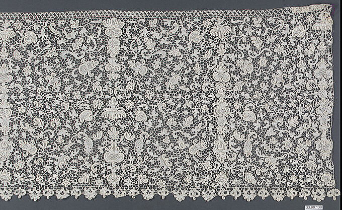 Flounce, Needle lace, French 