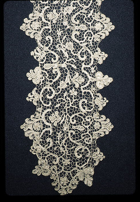 Lappet (one of a pair), Needle lace, French 