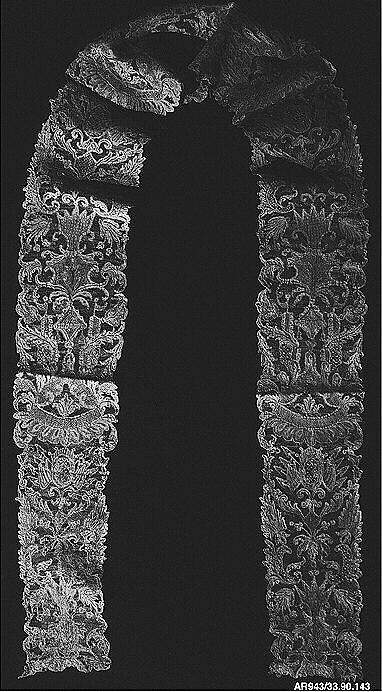 Pair of lappets, Needle lace, French 
