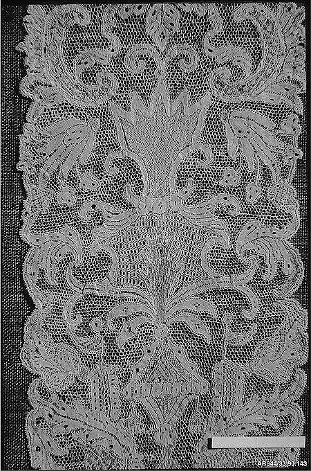 Pair of lappets, Needle lace, French