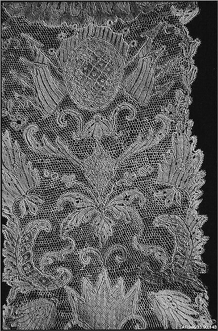 Pair of lappets, Needle lace, French