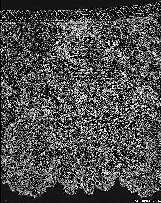 Edging, Needle lace, point d’Alençon, French 