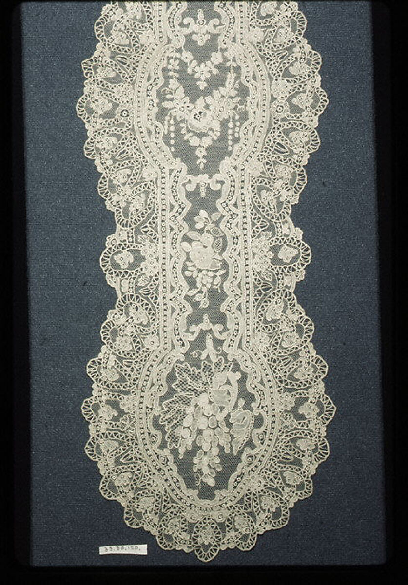 Lappet, Needle lace, point d’Alençon, French 