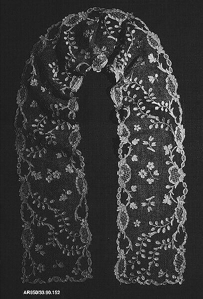 Cravat, Needle lace, point d’Alençon, point d'Argentan, French 