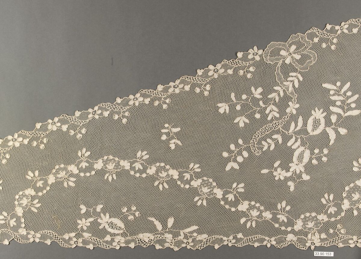 Scarf, Needle lace, point d'Argentan, French