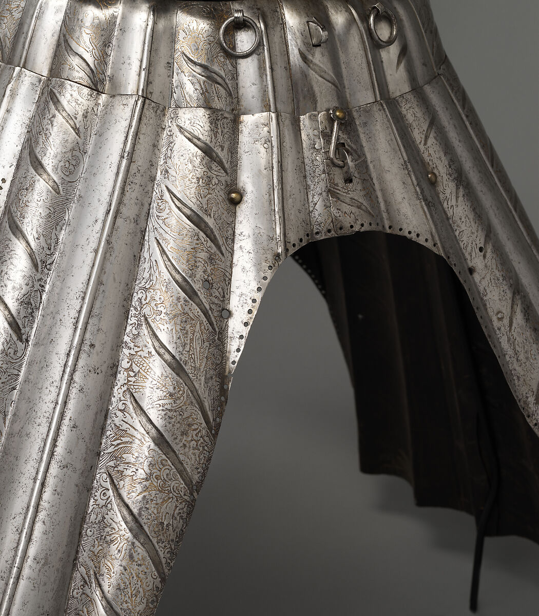 Armored Skirt (Base), Attributed to Konrad Seusenhofer (Austrian, Innsbruck, died 1517), Steel, gold, Austrian, Innsbruck