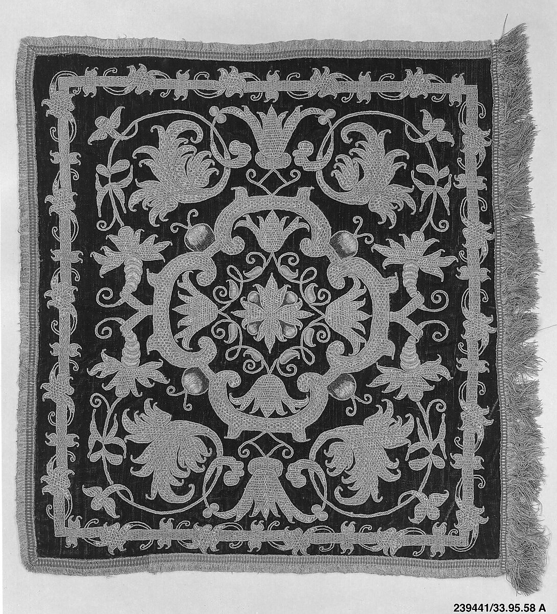 Apparel, Silk and metal thread on velvet, possibly Spanish