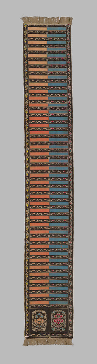 Sash, Silk and metal thread (modern fringe), Polish, Sluck
