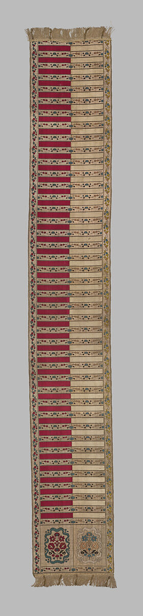 Sash, Silk and metal thread (modern fringe), Polish, Sluck