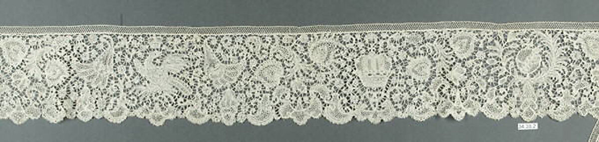 Border, Bobbin lace, point d'Angleterre, Flemish, Brussels 