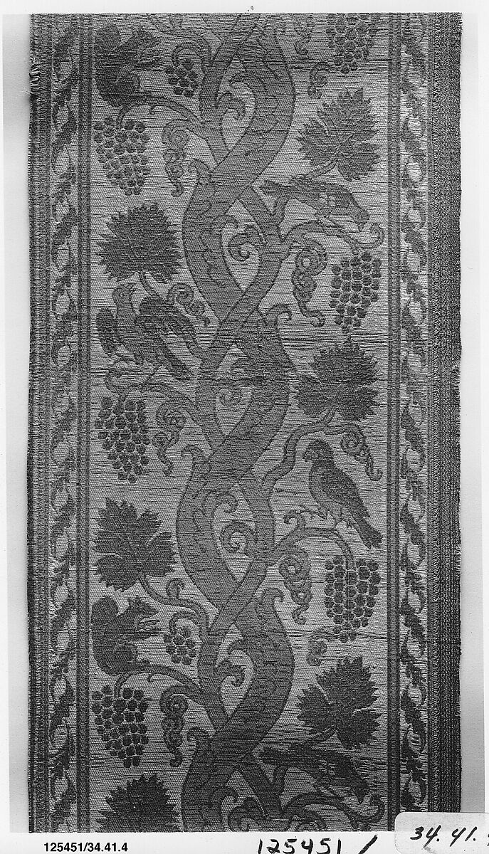 Border, Silk and linen, Italian 