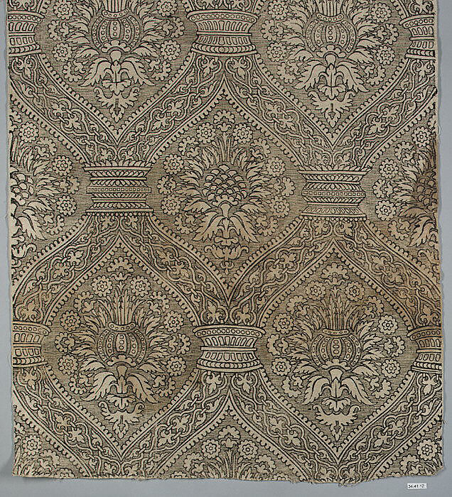 Length of block printed linen, Linen, Spanish 