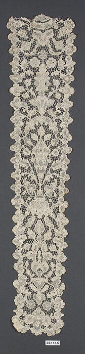 Lappet (one of a pair), Needle lace, French 