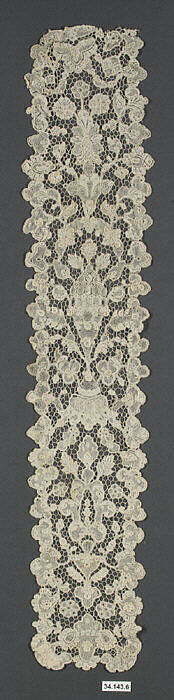 Lappet (one of a pair), Needle lace, French 