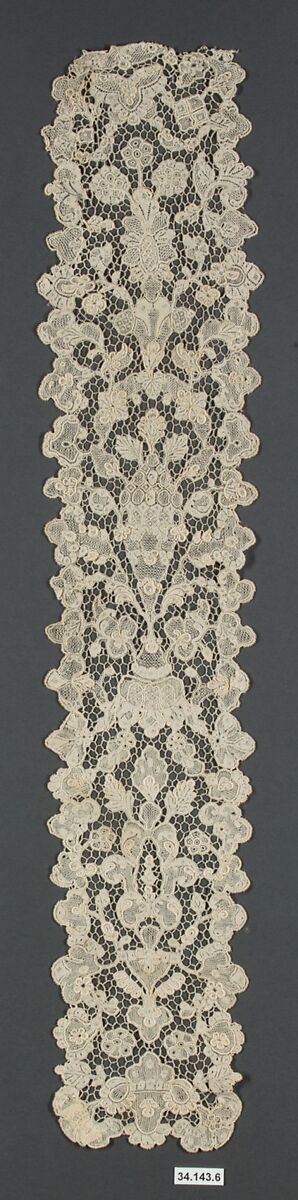 Lappet (one of a pair), Needle lace, French