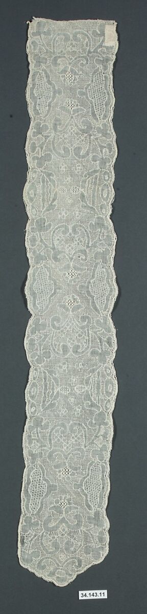 Lappet (one of a pair), Drawnwork, muslin, French or Danish