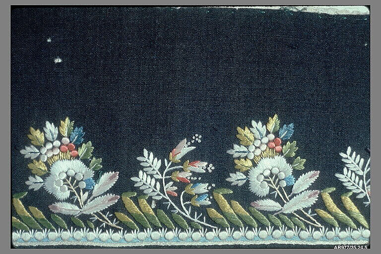 Sample, Style of Jean François Bony (French, Givors 1760–1825 Paris), Wool, silk threads, French, Lyons 