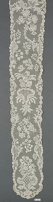 Pair of lappets, Bobbin lace, point d'Angleterre, Flemish, Brussels
