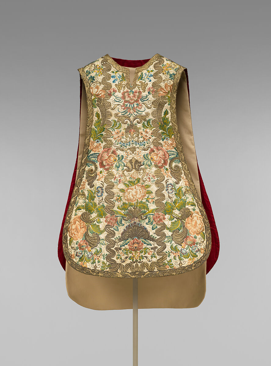 Chasuble, Silk and metal thread on silk, Italian or French